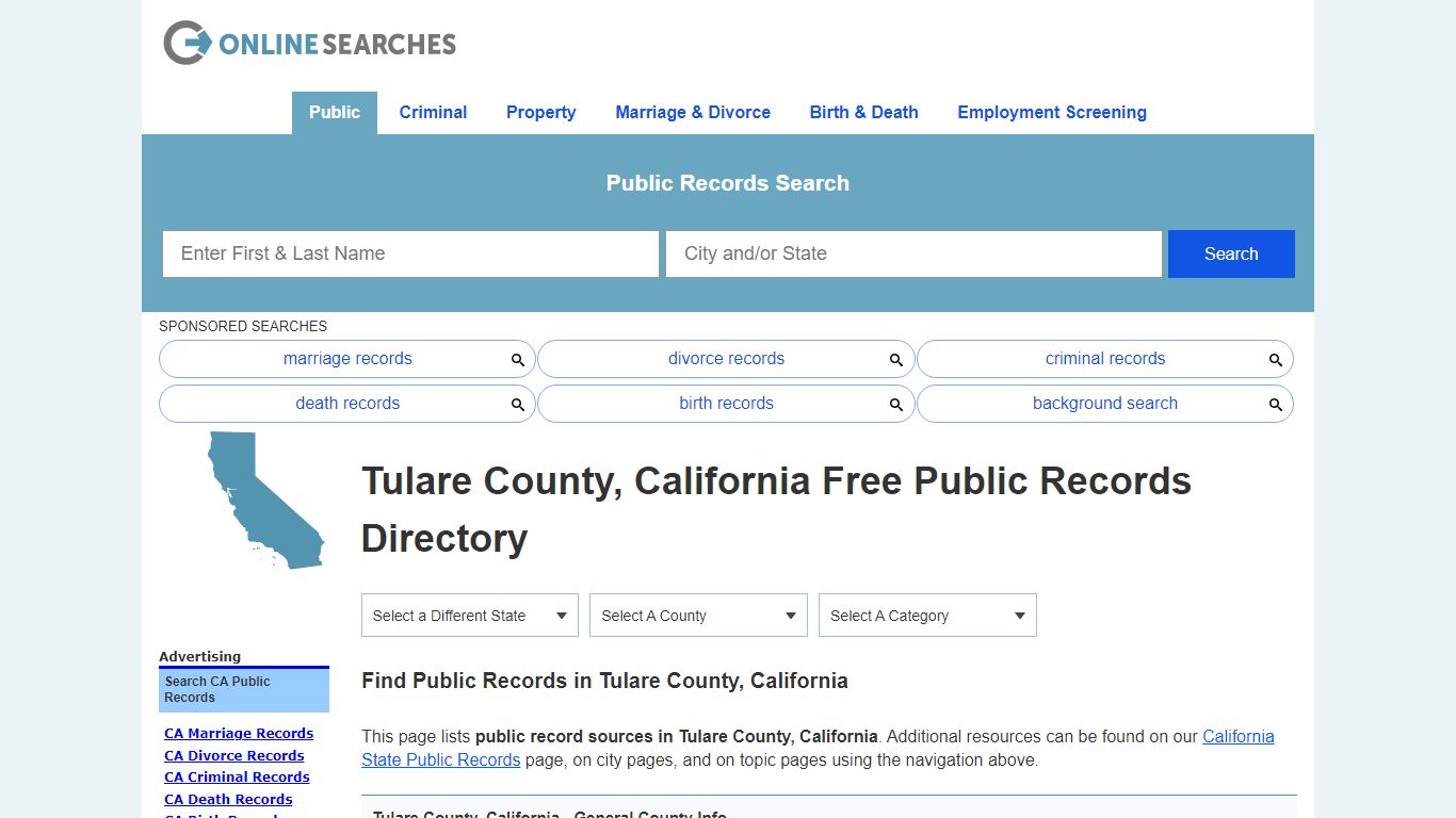 Tulare County, California Free Public Records Directory