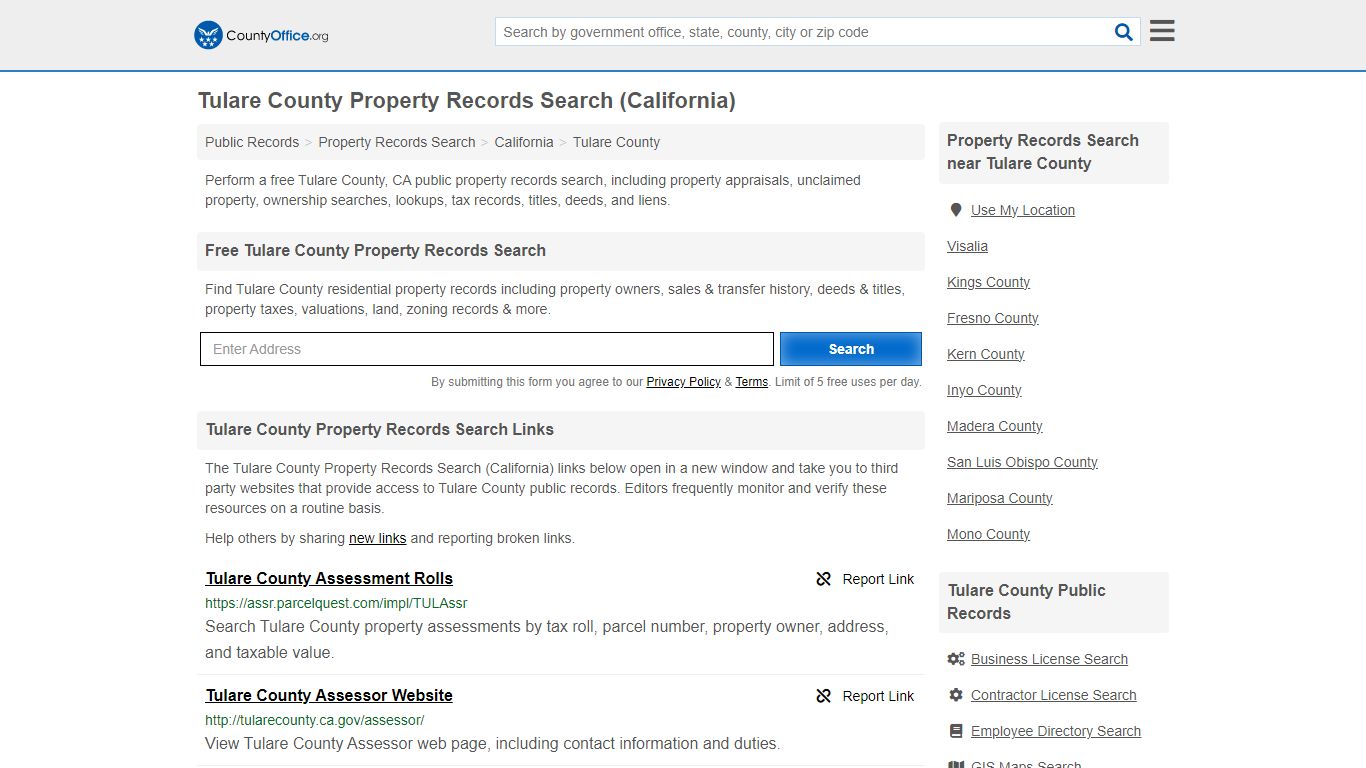 Tulare County Property Records Search (California) - County Office